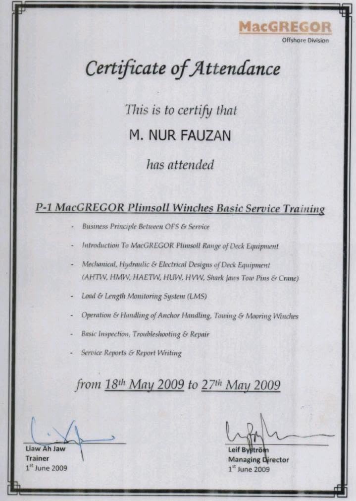 Certificate of Attendance MacGREGOR - M. NUR FAUZAN